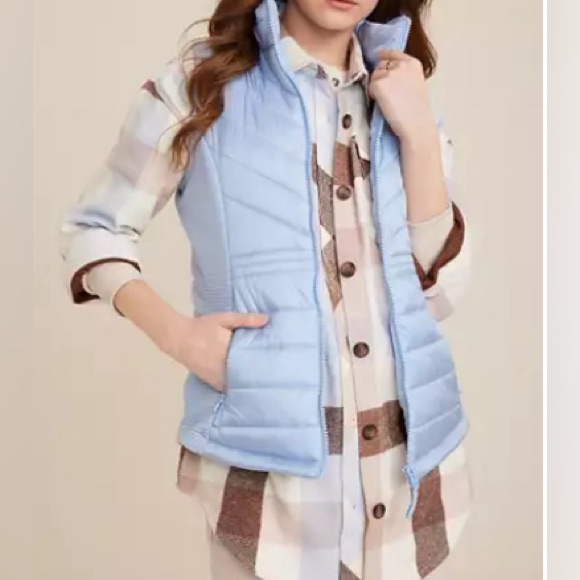 Light Blue Quilted Vest
